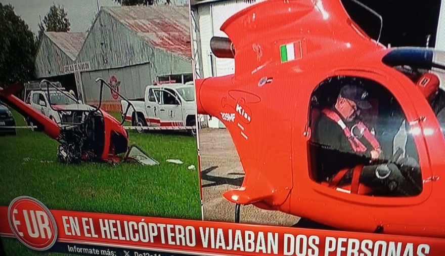 Cayó un helicóptero en Pueblo Esther: hay dos heridos