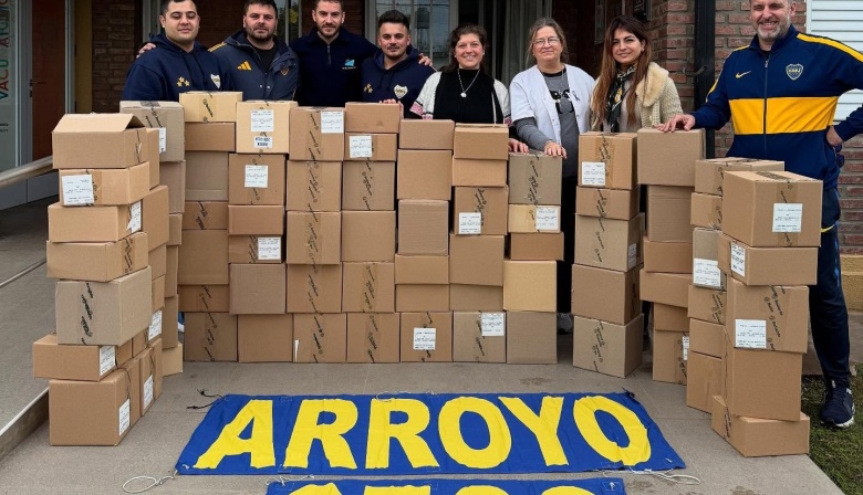 La peña Arroyo Seco es de Boca entregó medicamentos en Fighiera