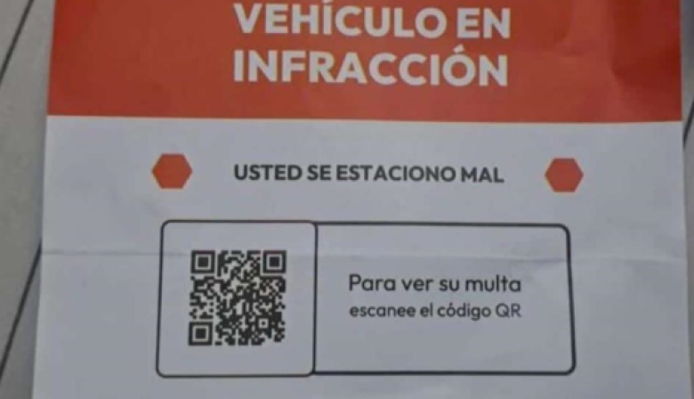 Colocan multas falsas y piden escanear un QR