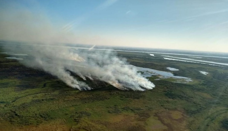 Hay tres focos de incendio en las islas frente a Rosario