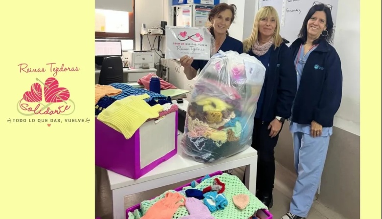 Las Reinas Tejedoras entregan ajuares y frazadas en hospitales de Rosario