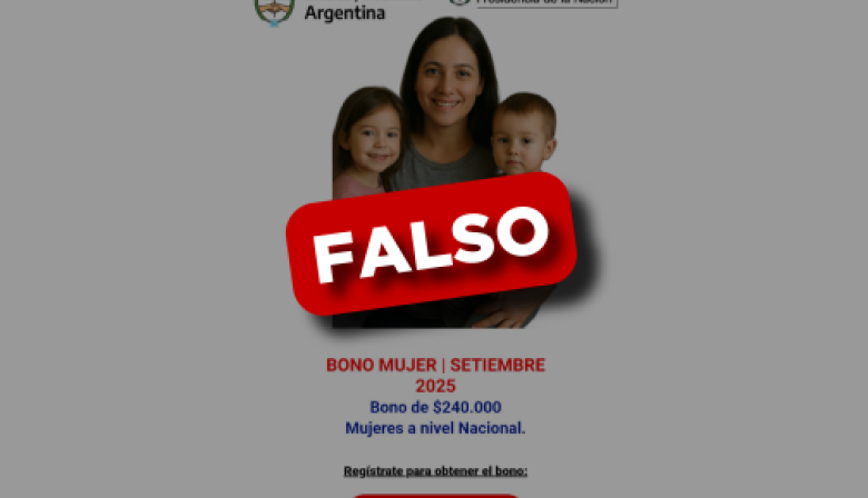 La Defensoría del Pueblo alerta sobre estafa con falso “Bono Mujer”