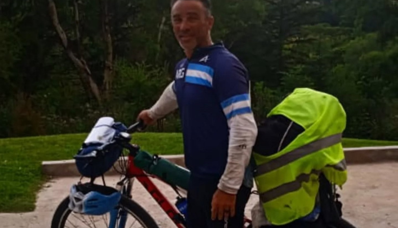 El ciclista Claudio Tenaglia ya está más cerca de casa