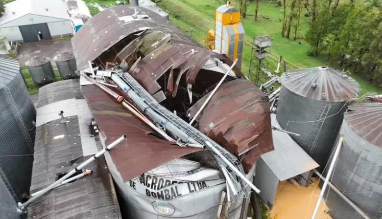 Graves pérdidas en el sur provincial por la acción de un tornado