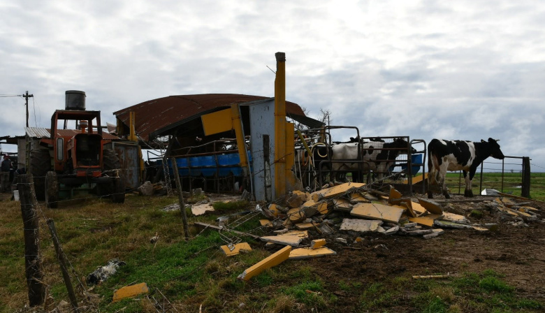Tornado en Bernardo de Irigoyen: Así quedó el tambo afectado