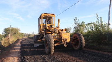 La calle Maiztegui fue cubierta con escoria