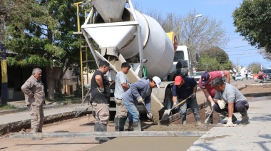 Avanza la reconstrucción del pavimento de hormigón en calle San Nicolás al 500