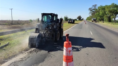 Vialidad Nacional ejecuta trabajos de bacheo sobre la Ruta Nacional 178