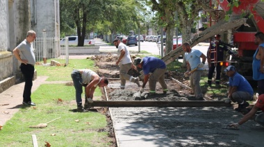 La municipalidad reconstruyó la vereda en 9 de Julio entre Moreno y Rivadavia