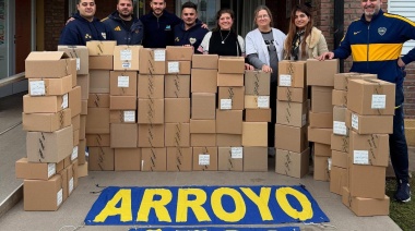 La peña Arroyo Seco es de Boca entregó medicamentos en Fighiera