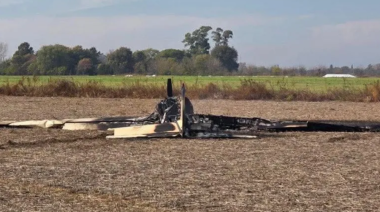 Una avioneta apareció incendiada en un campo cerca de San Nicolás