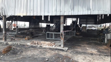 Se produjo un incendio en la recicladora de neumáticos Kumen-Co