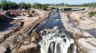 Avanza la obra para frenar el retroceso de la Cascada Saladillo