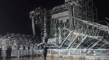 El temporal azotó el escenario de una fiesta de disfraces en San Nicolas