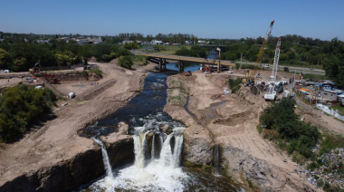 Avanzan las obras  para frenar el retroceso de la cascada Saladillo