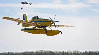La nueva flota aérea de Santa Fe para combatir incendios realizó pruebas en Rosario