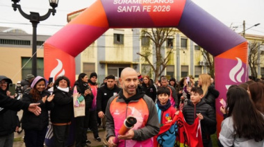Mascherano encabezó el paso de la Antorcha Suramericana por San Lorenzo
