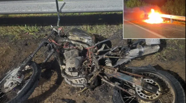 Se negó a un test de alcoholemia y prendió fuego su moto en Pueblo Esther