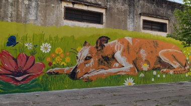 Alumnos de la Academia Dalí crearon un mural colectivo en el marco de un taller