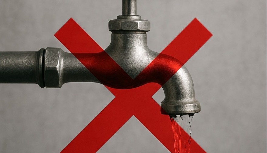 Corte general de agua por rotura de caño