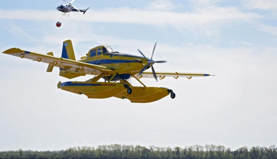 La nueva flota aérea de Santa Fe para combatir incendios realizó pruebas en Rosario