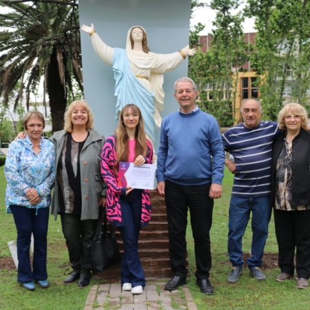 Reconocieron a Sol De Cristófano por la restauración de la imagen de la Virgen María