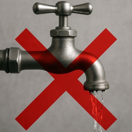 Corte general de agua por rotura de caño