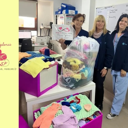Las Reinas Tejedoras entregan ajuares y frazadas en hospitales de Rosario