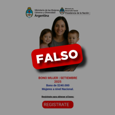 La Defensoría del Pueblo alerta sobre estafa con falso “Bono Mujer”