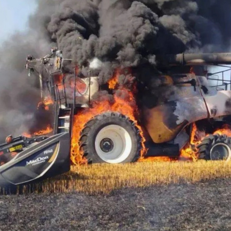 Varios incendios durante la cosecha de trigo en Santa Fe