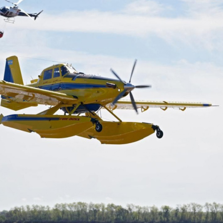 La nueva flota aérea de Santa Fe para combatir incendios realizó pruebas en Rosario