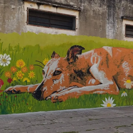 Alumnos de la Academia Dalí crearon un mural colectivo en el marco de un taller